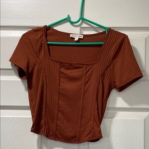 Rust Square Neck Crop Top